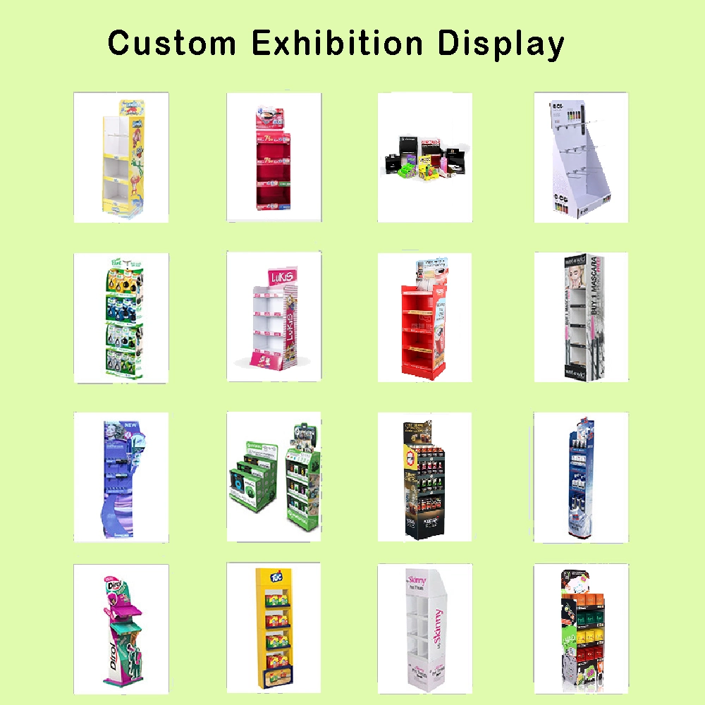 Customized Cardboard Display Stand Corrugated Paper Pallet Floor Standing Display Shelf Stand for Milk Juice