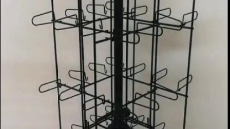 Metal Wire Rotating Hooks Counter Display Stand for Hanging Cables (PHY1009)