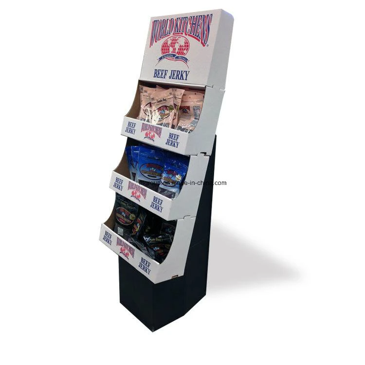 Promotional Free Standing Cosmetic Advertising Floor Display Stand with Hooks