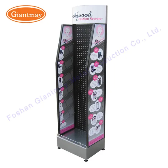 Advertising Hair Accessories Metal Hanging Pegboard Display Stand with Hooks 