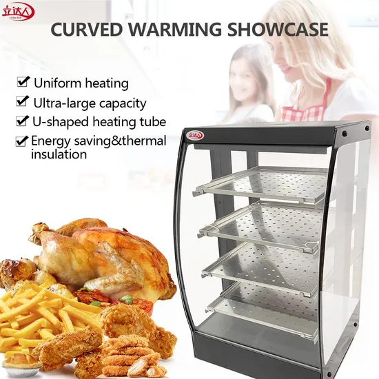 Commercial Hot Snack Fried Chicken Electric Food Warmer 1500mm Display Cabinet Showcase Counter Glass Heat Preserve Food Display 