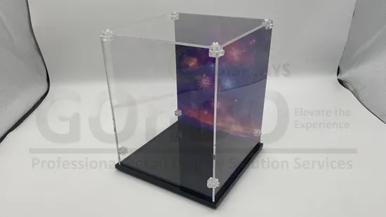 Desktop Toy Collections Protect Clear Acrylic Display Box Assemble Football Helmet Acrylic Lego Model Display Case for Figure 