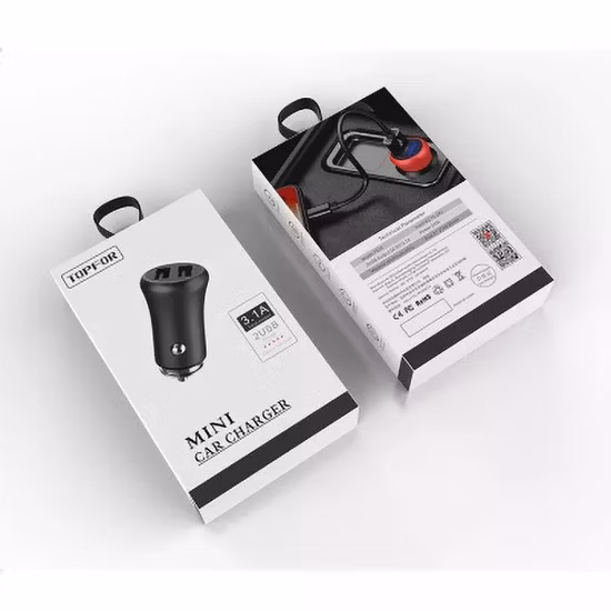Custom Logo Printing Clear Window Retail Hanging Packaging Matte Black Folding Cardboard Hang Tab Paper Box
