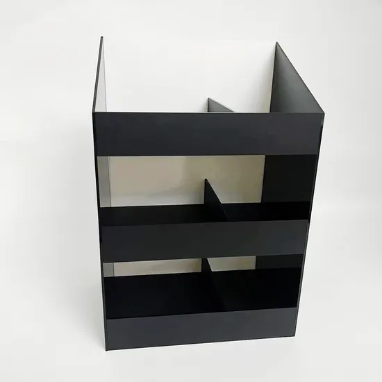 Custom Design Shiny Black Acrylic Cosmetic Makeup Display Stand Multi Style Cosmetic Acrylic Displays 