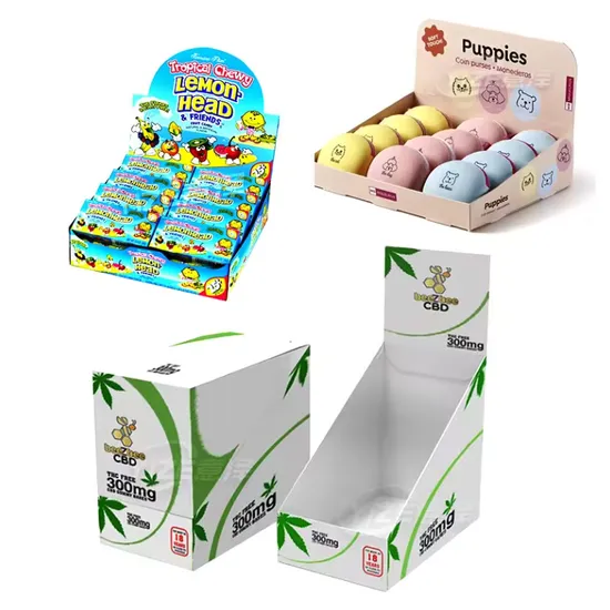 Paper Cardboard Advertising Stands Toy Display for Retail Display Stand with Hooks 