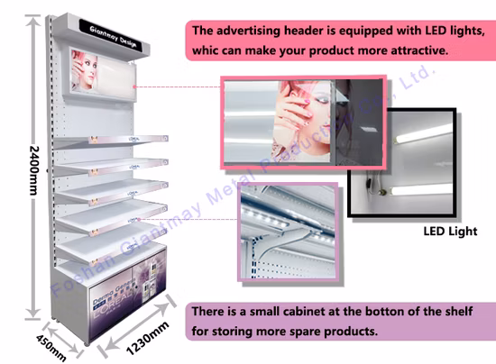 Customized Metal Cosmetics Make up Stands Shop Cosmetic Makeup Display