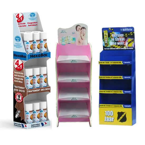 Custom Pop up Cardboard Display PVC Foam Display Shelf Hooks Floor Stand 