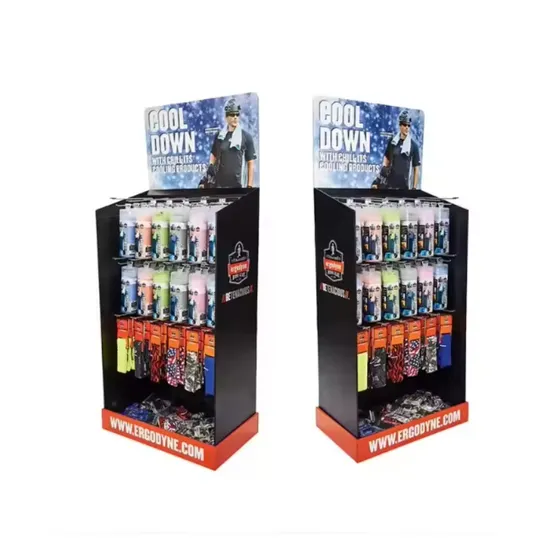 Customized Supermarket Floor Stand Toy Headphones Food Display Stand Cardboard Display 