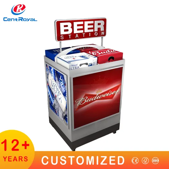 Custom Candy Wine Floor Stand Beverage Bottle Snack Food Beer Grocery Store Plastic Display Rack Commercial Display Shelf for Retail Store 