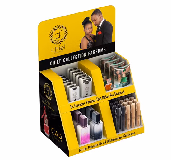 Paper PDQ Counter Display Stand with Hooks for Retail