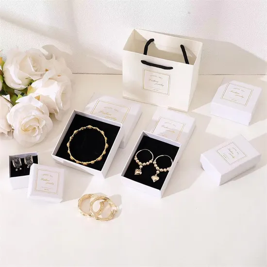 Manufacturer Custom Rigid Sliding out Drawer Jewelry Box Packaging Gift Accessory Storage Retail Jewelry Packaging Box with Logo 