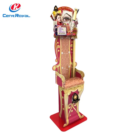 Snack Corrugated Cardboard Paper Display Stand Retail Makeup Display for Skin Care Retail Supermarket Floor Bread Display Stand Beauty Store Display Rack 