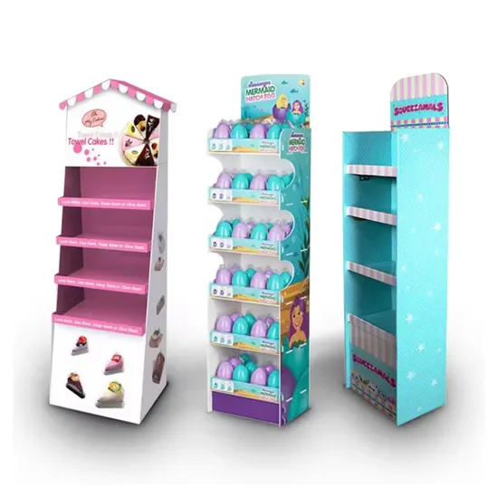 Custom Metal Hook Snack Food Milk Bottle Drinks Display Stand Corrugated Cardboard Floor Display Stand 