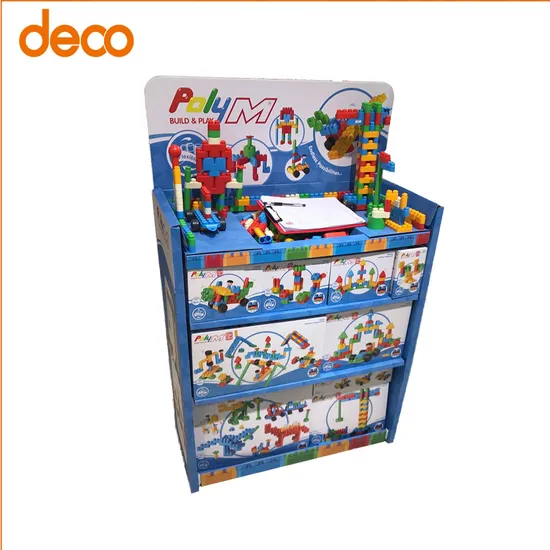 Free Standing 3 Shelf Cardboard Toys Display for Floor 