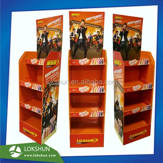 Foldable OEM Cardboard Floor Display Stand Toys Display Rack Shelves Holding 20kg 
