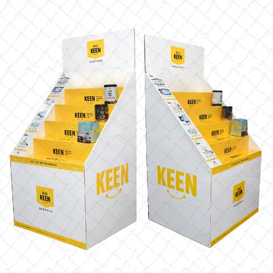 Customized Floor Standing Corrugated Cardboard Pallet Food Snack Display Stand 