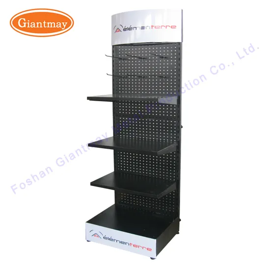 Retail Store Pop POS Point of Sales Metal Exhibitors Peg Board Retail Display Rack Floor Stand 