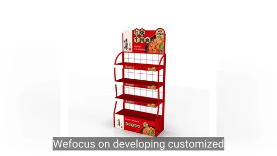 Floor Standing Snack Food Display for Supermarket Sales 