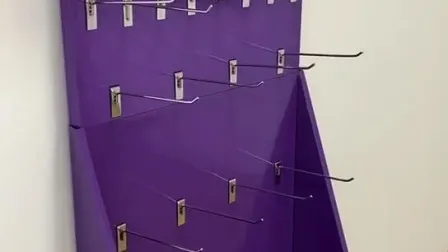 Custom Designers Handbags Supermarket Floor Standing Cardboard Sock Display Stand with Hooks 