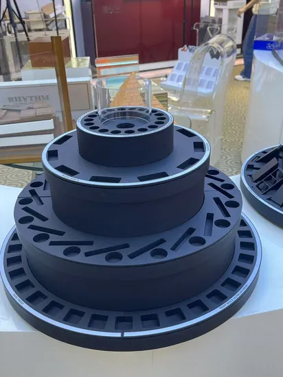 Rotating Acrylic Cosmetic Lipstick Eyelash Display Stands 
