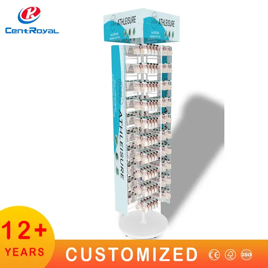 2 Sides Socks Wig Sock Display Stand Rack with Hook for Store Exhibition Rotating 4 Sides Hanging Metal Pegboard Floor Stand Cell Phone Accessory Display Rack 