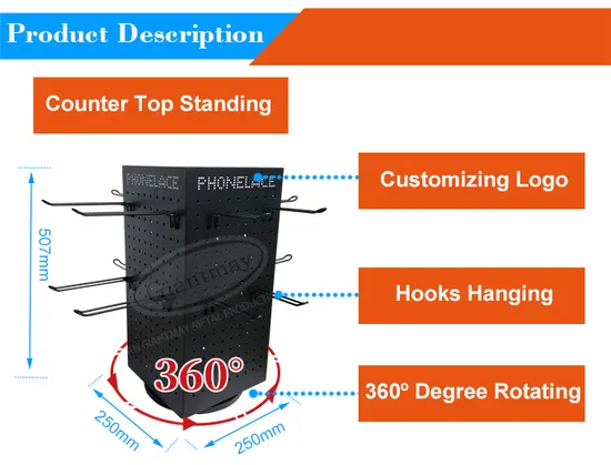 Double Side Factory Price Mobile Phone Accessories Equipment Storage Display Hook Rack Desktop Display Stand 