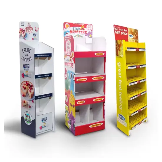 Retail Makeup Display Skin Care Greeting Card Display Stand Custom Snack Food Candy Store Makeup Cardboard Stand Display 