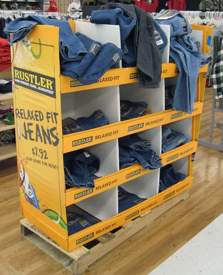 T Shirt Under Wear Clothing Store Paper Display Racks Pallet Cardboard Display Stand 