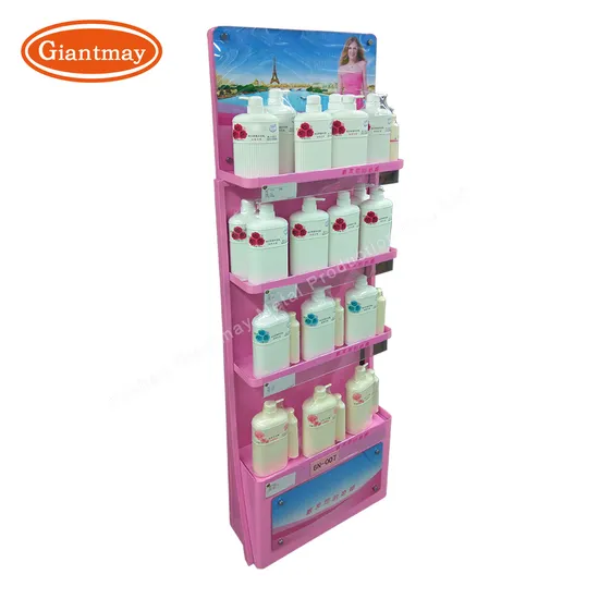 Metal Customized Shower Gel Rack Engine Cosmetic Display Stand Shelf Display 