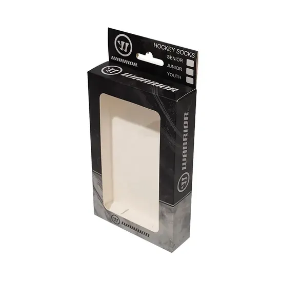 Custom Logo Printing Retail Paper Cardboard Packaging Display Box with Clear PVC Window and Hanging Hole 