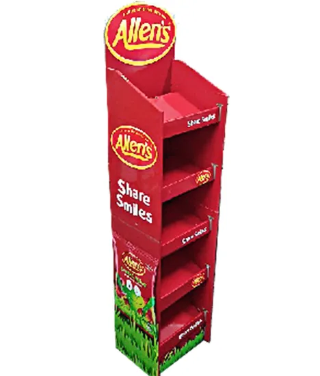 Snack 5 Shelf Cardboard Display Generic Interchangeable Graphic Tower 