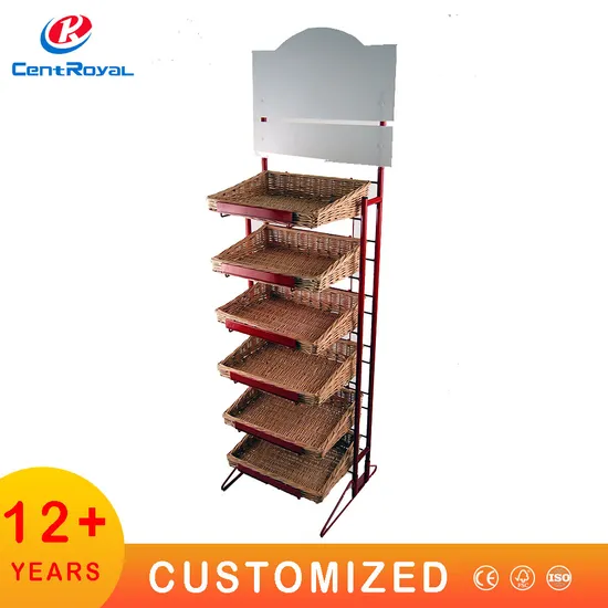 Custom Nut Food Display Milk Powder Display Supermarket Wood Display Rack Acholic Fruit Vegetable Display Stand Beer Honey Snack Display Rack Bread Floor Stand 