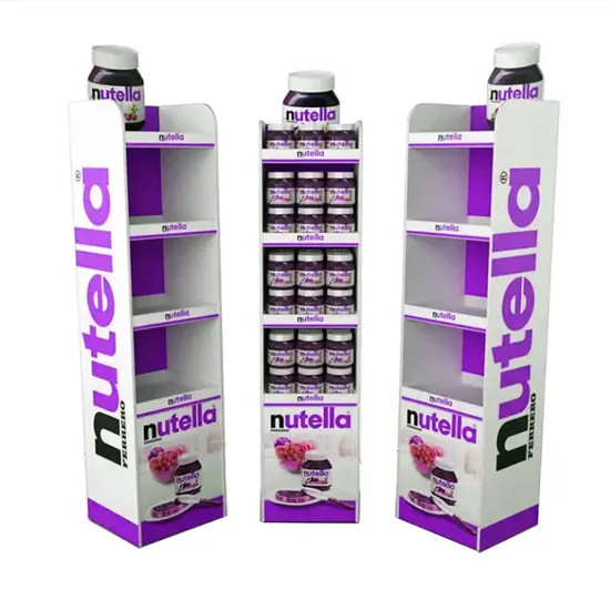 OEM Paper Cardboard Food Display Stand Retail Pop Snack Floor Stand Display 